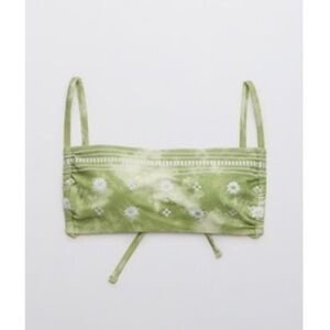 Aerie Olive Floral Bikini Top